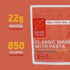 Good To-Go Classic Marinara With Pasta - 2 Servings 4 Good To-Go Classic Marinara With Pasta - 2 Servings -Cheap Kitchenware Shop 5 GTG Marinara Double 1004 CalsProtein S22 rsz 21949.1654191908
