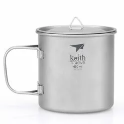 Keith Single-Wall Titanium Mug With Folding Handle And Lid -Cheap Kitchenware Shop ti3208 1 60525.1653507144