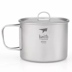 Keith Single-Wall Titanium Mug With Folding Handle And Lid -Cheap Kitchenware Shop ti3209 29952.1653507144